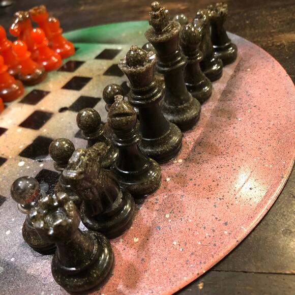 Vinyl Chess Set -Forest Gold (Resin Pieces) - Picture 14 of 14